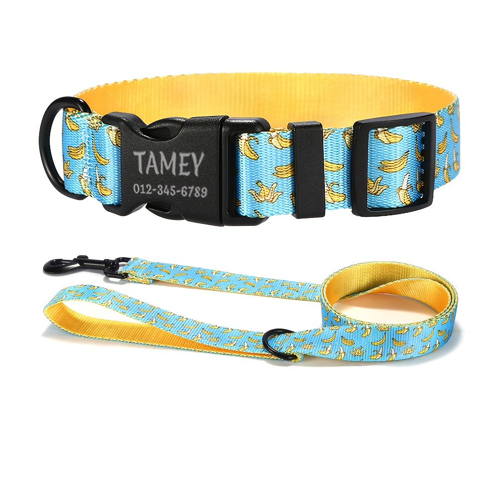 Adjustable Fruit Themed Pet Collar with Custom Name