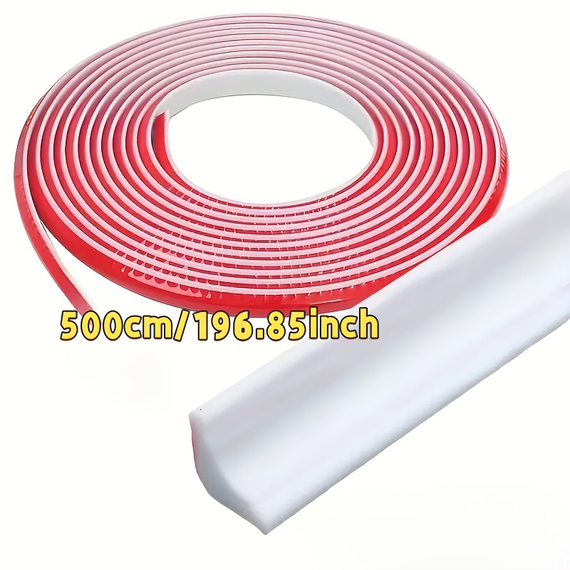 1m 5m Flexible Pvc Self-adhesive Seaming Strip, Triangular Wall Edge Trim, Suitable For Indoor Corner Decoration, Countertop Edges, Wall Corners, Vinyl Material White And Black
