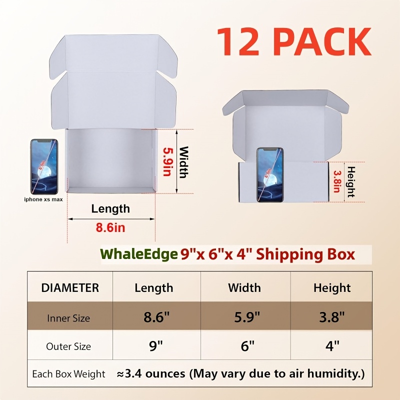 Image of Set Of 12 Shipping Boxes Measuring 9x6x4 Inches, Durable Corrugated Cartons Suitable For Eu E-commerce, Gift Wrapping, And Home Organization