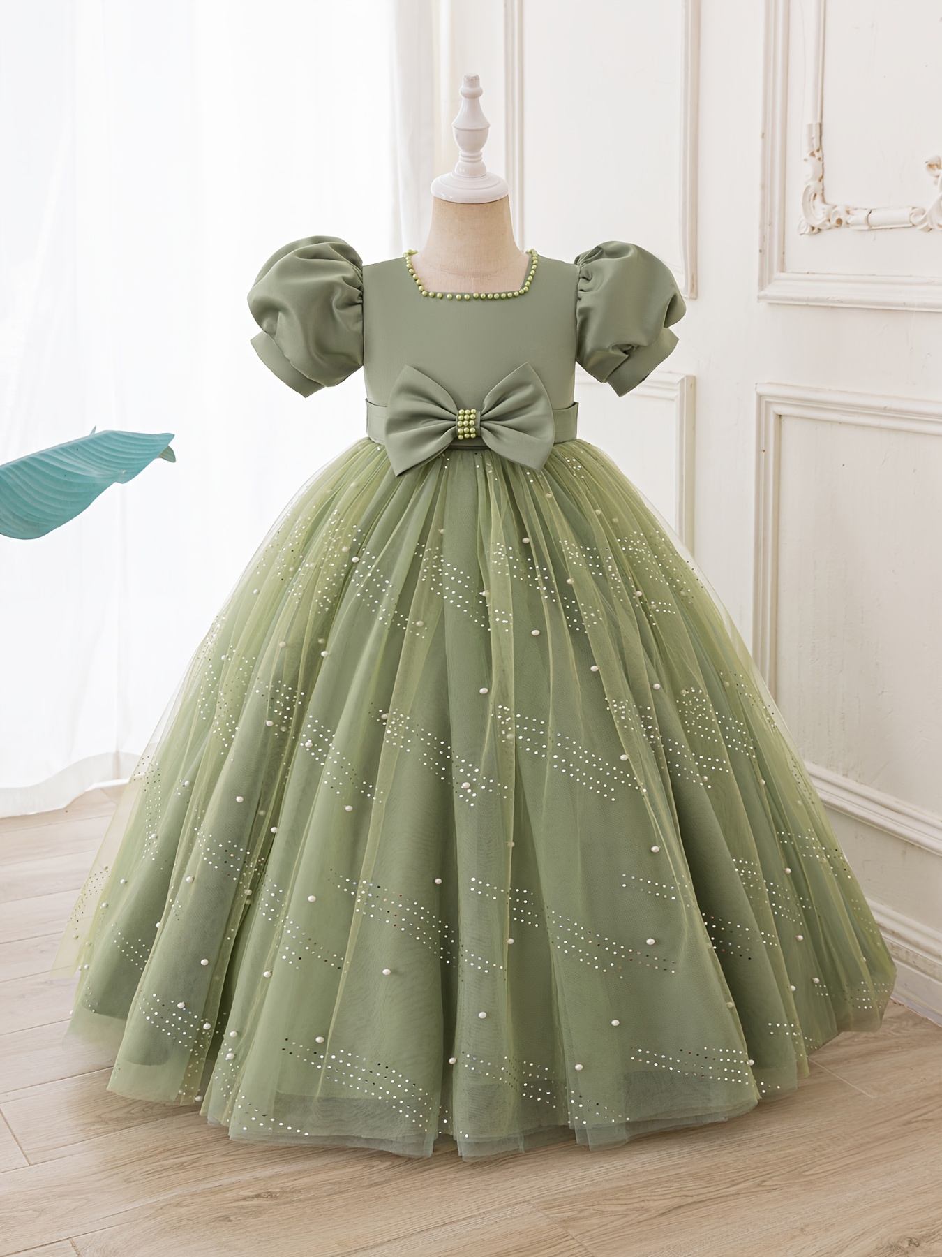 green emerald velvet dress Girls Formal Easter Dresses main image 0