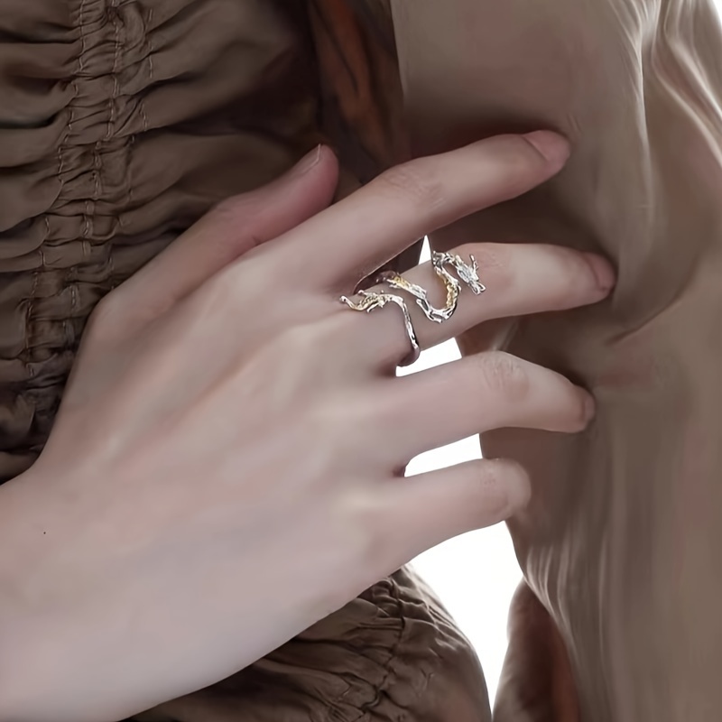 An , Niche-inspired Dragon-shaped Open-end Statement Ring P42