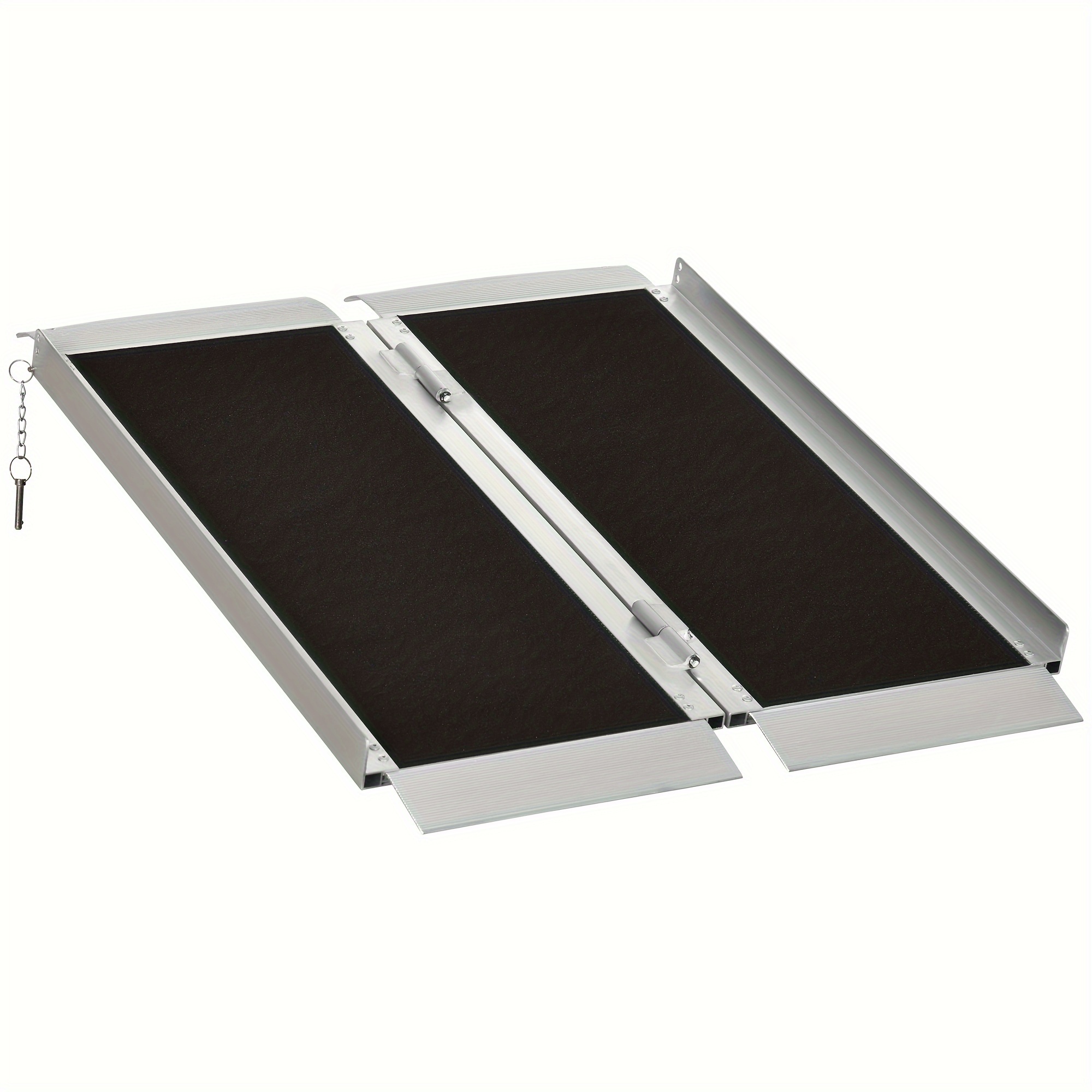 

Homcom Wheelchair Ramp 3ft, Folding Aluminum Threshold Ramp With Non-slip Surface, Transition Plates Above And Below, 600lbs Weight Capacity For Home, Doorways, Curbs, Steps