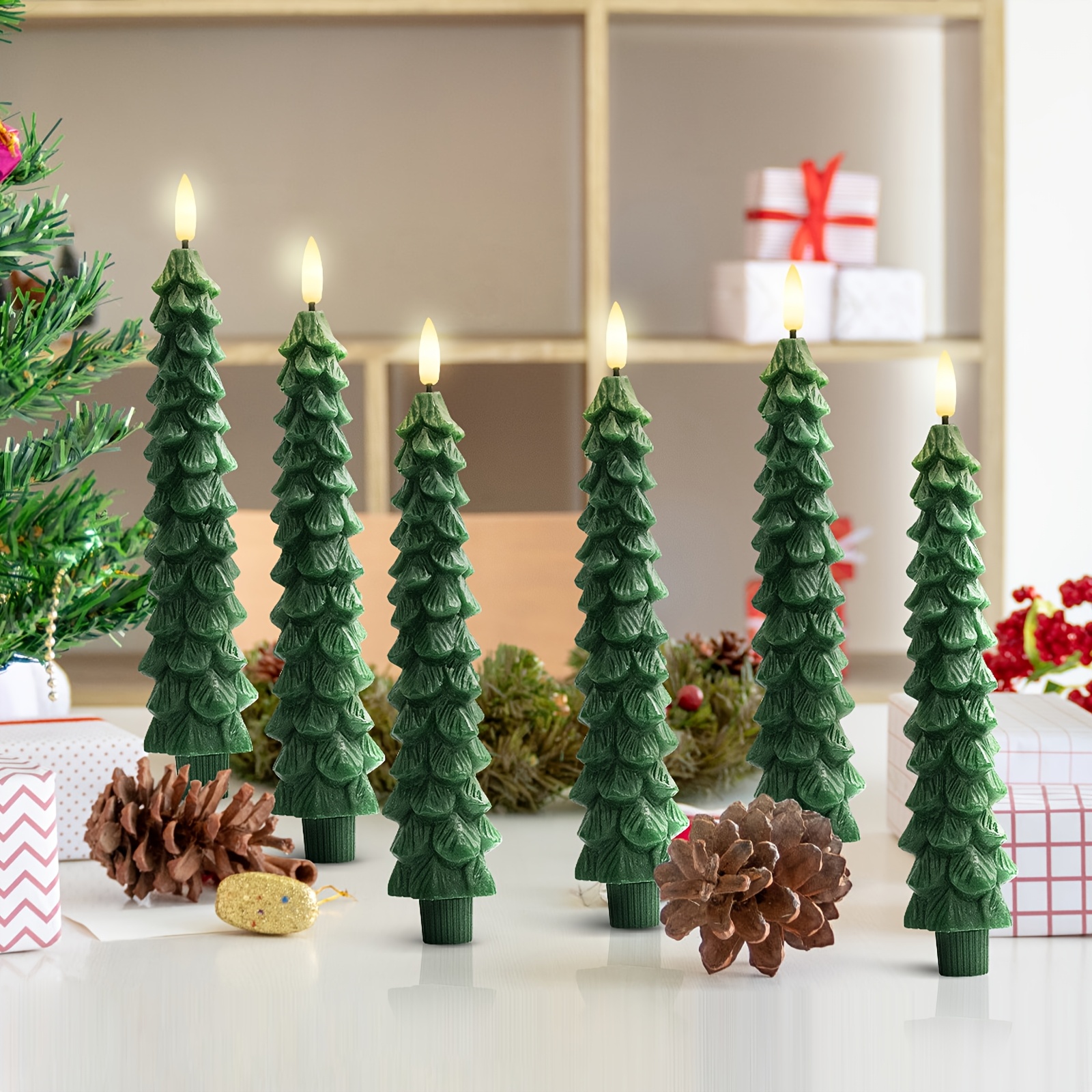 Candele LED Natalizie Con Timer E Telecomando - 9.7 Pollici, Fiamma Tremolante, Decorazione Per Albero Di Natale