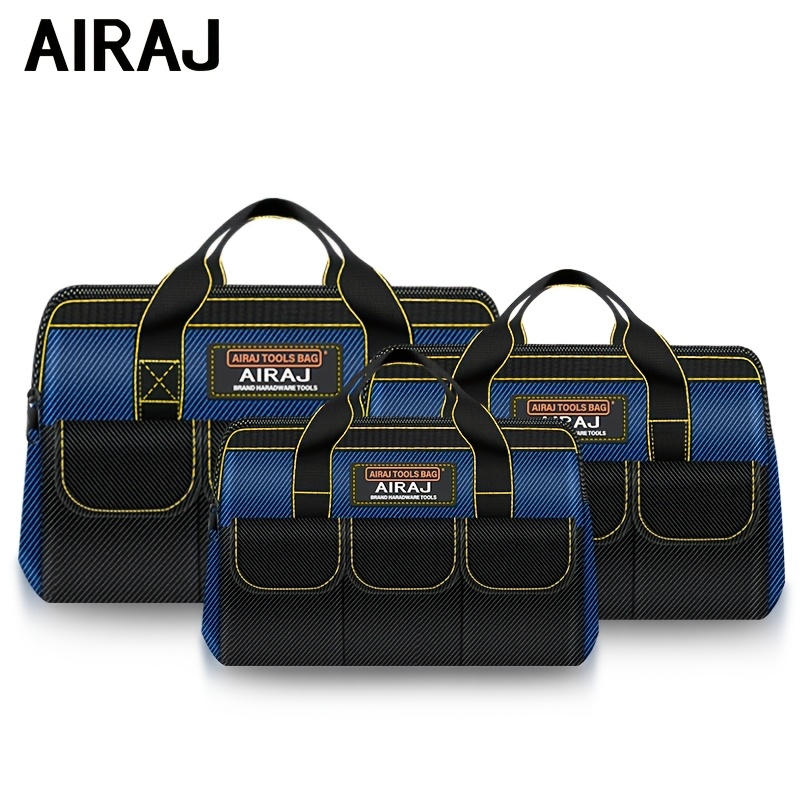 

Airaj Textile Tool Bag, Handheld Storage Organizer With Multiple Pockets, Large Capacity, Tear Resistant, No - Blue