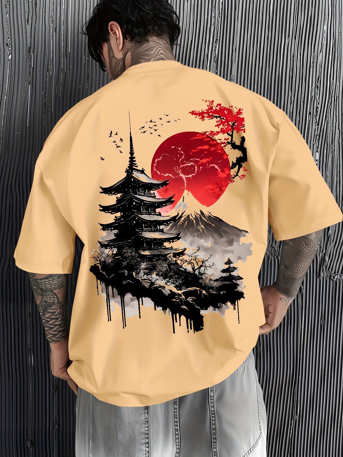 must trendy guys pagoda print japanese - Temu Morocco