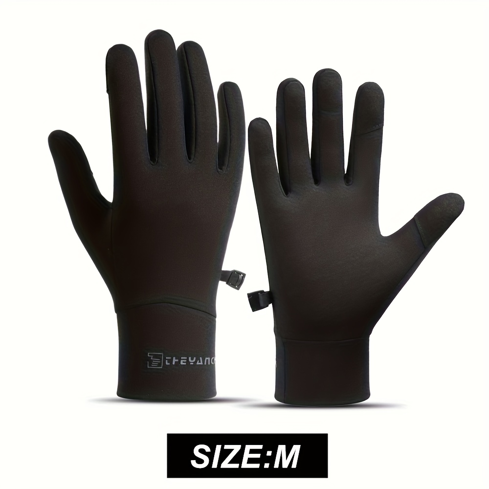 Image of 1 Pair Autumn Winter Thin Warm Full Finger Outdoor Sports Gloves, Touch Screen , For Cycling Running Camping Outdoor Sports