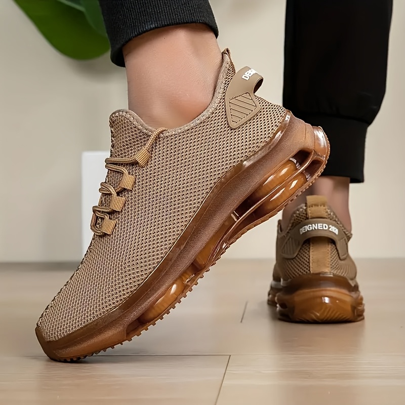 women's lightweight breathable casual sneakers khaki knit Temu