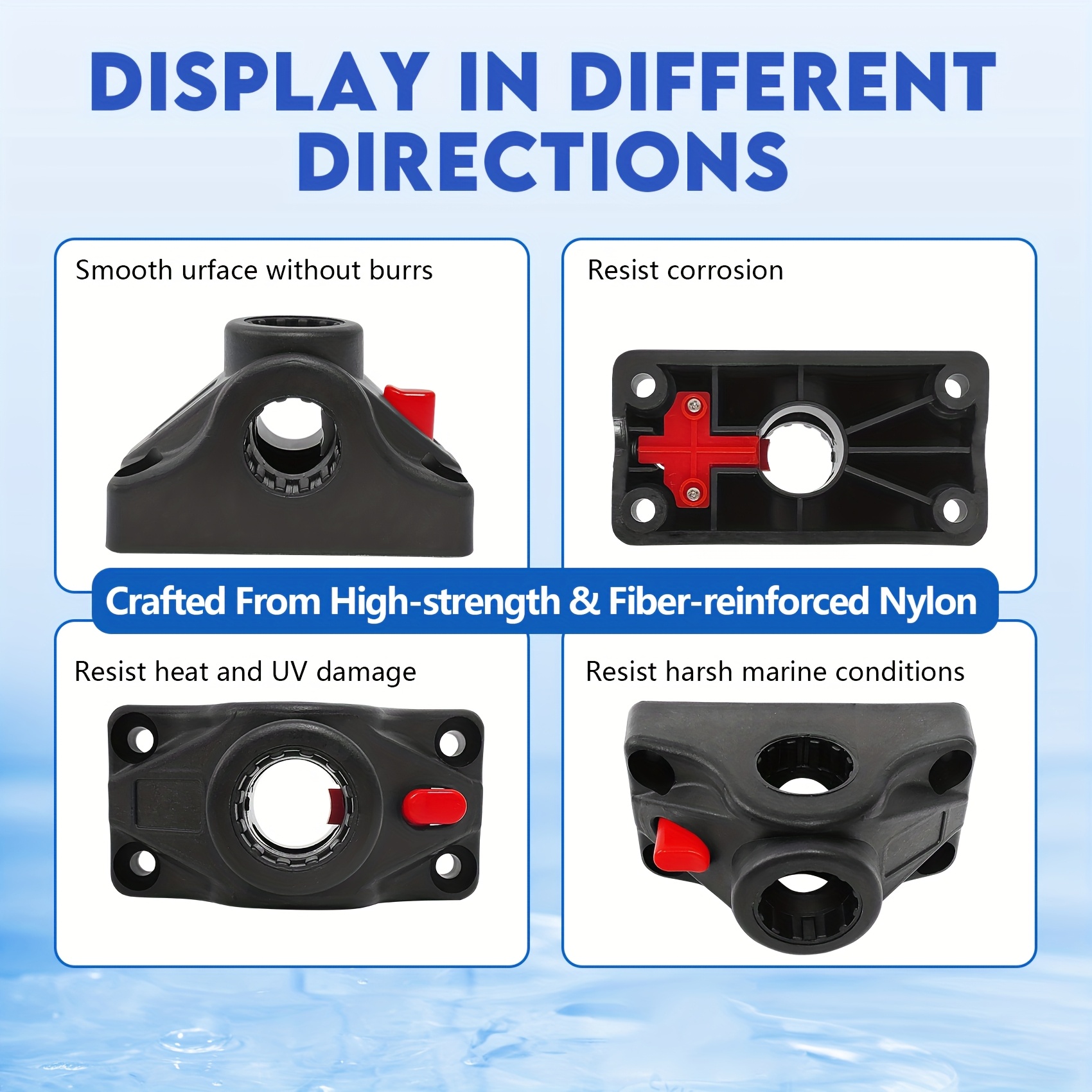 2pcs Deck Mounting Bracket for Kayaks & Boats