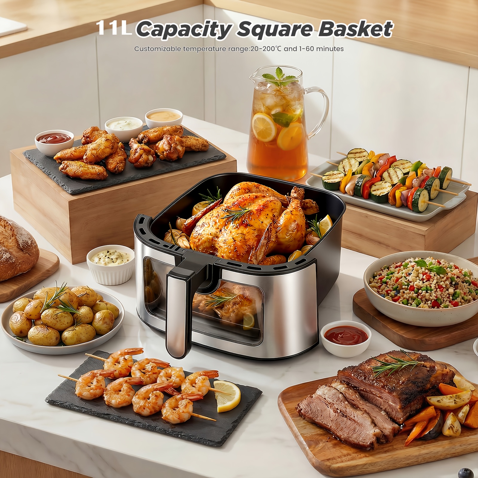 11L XXL Airfryer, 11-in-1 Heteluchtfriteuse Oven