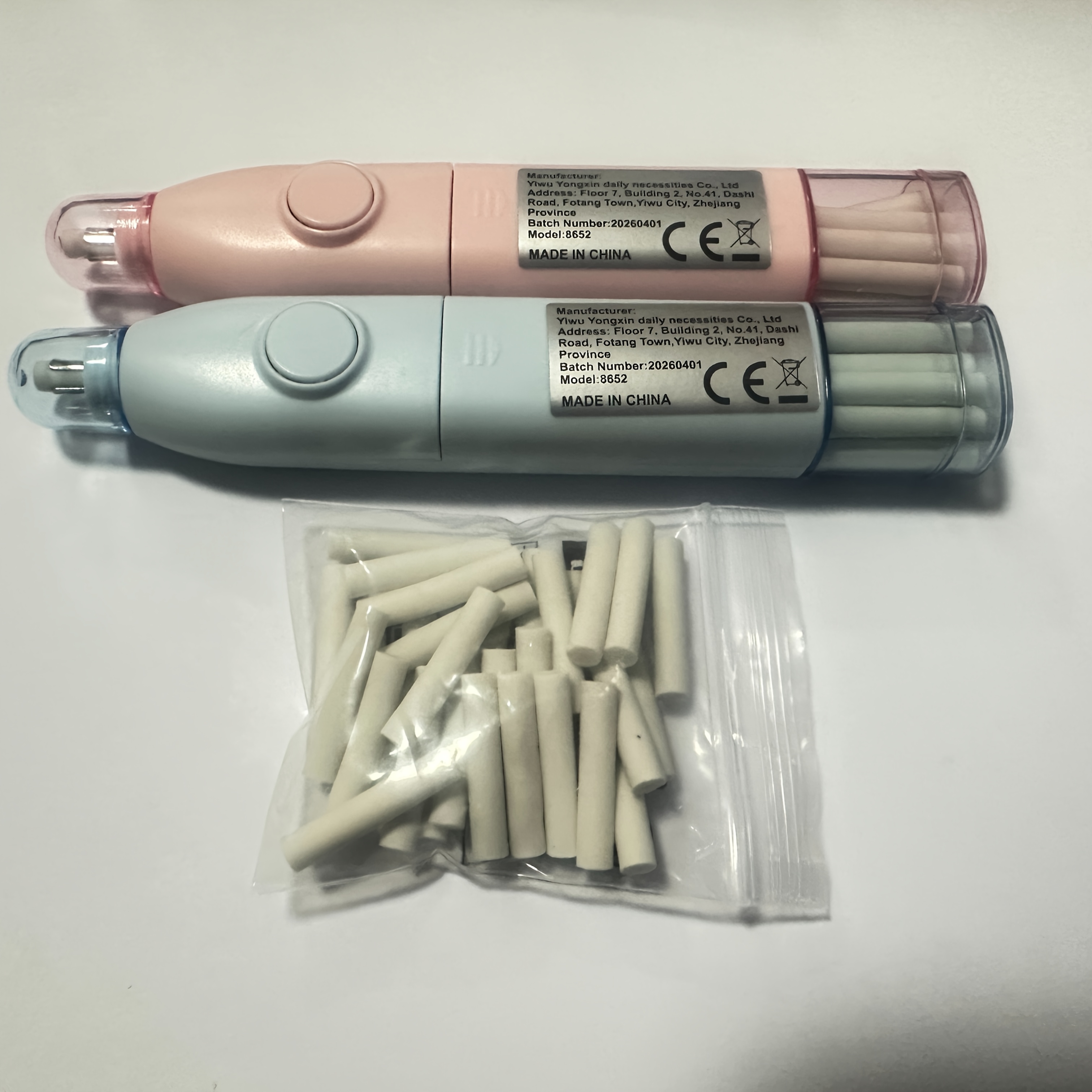 TEMU 2pcs Electric Erasers, For Artists, With 50pcs Eraser Refills, And 2pcs Portable Eraser Storage Cases, Automatic Portable Plastic Pens, For