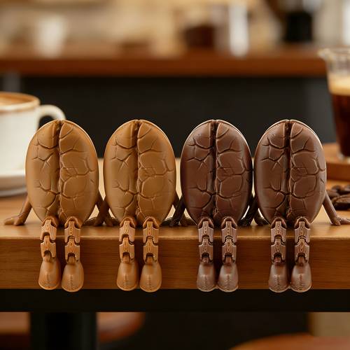 4pcs coffee bean decorative figurines durable 3d printed material ideal for home office or party decor perfect gift for coffee bar decor statues coffee shop window display decorations