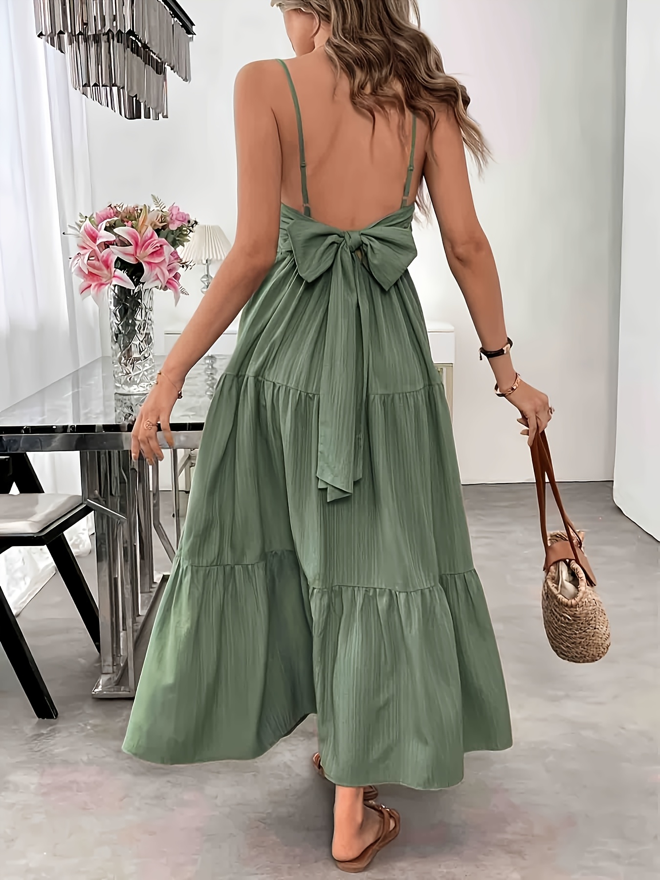 green dresses women sold on Temu United States
