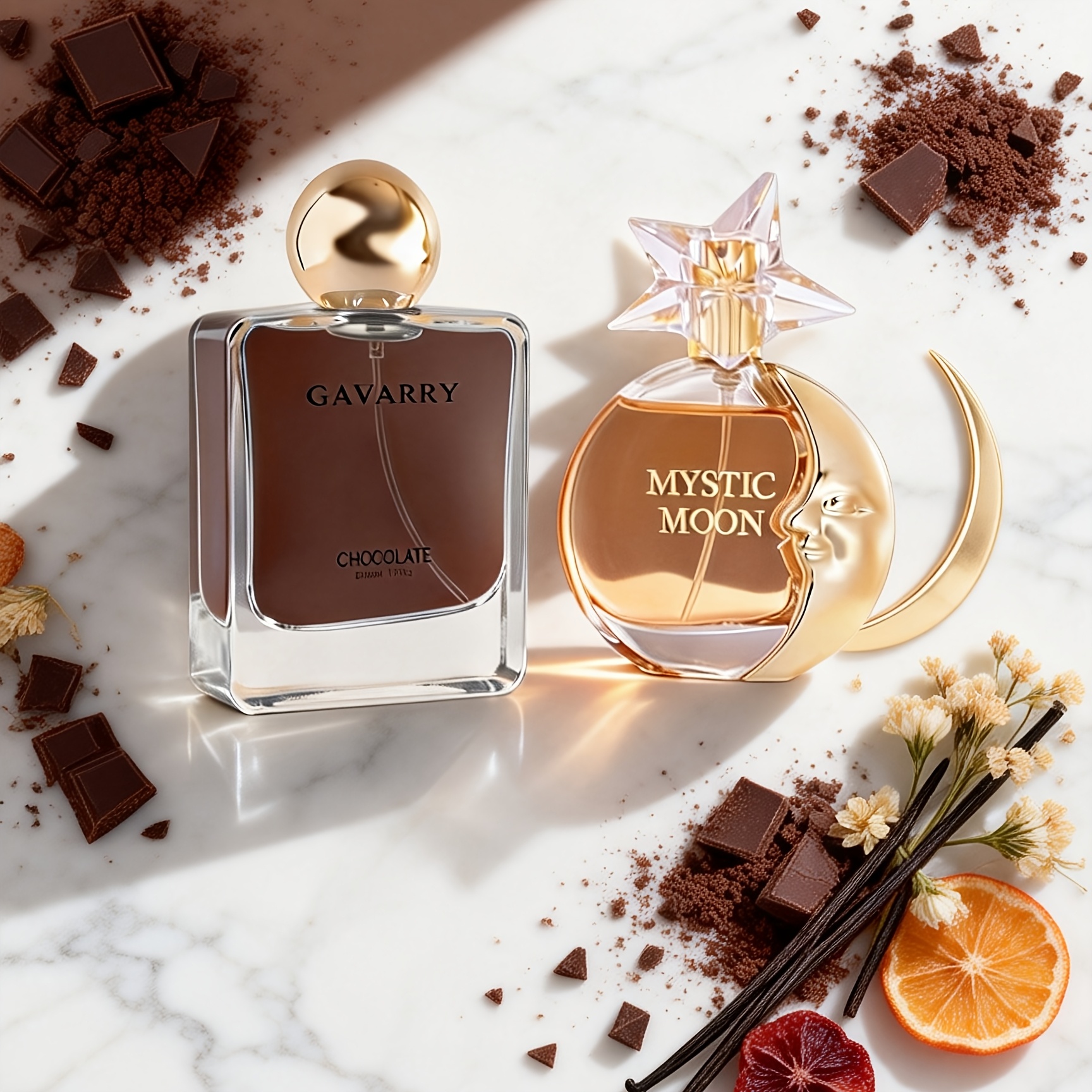 Image of 2 Bottles Of Women's Eau De Toilette, Chocolate Gourmand + Mysterious Fragrance, A Collision Of Gourmand And Floral Notes, Suitable For Social Gatherings And Romantic Dates, For Her