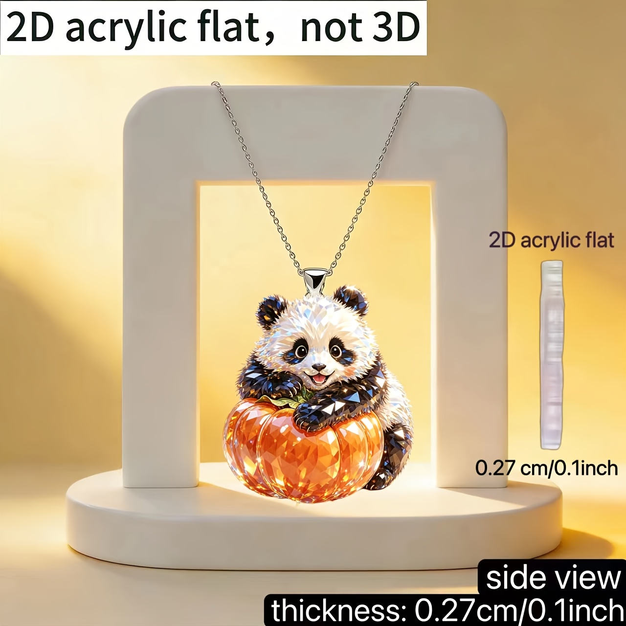 Women's Acrylic Pumpkin-Hugging Panda DIY Necklace