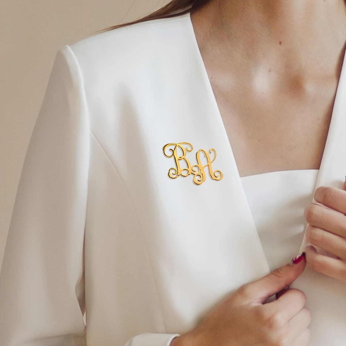 Custom Name Brooch, Minimalist Unisex Jewelry for Daily Wear