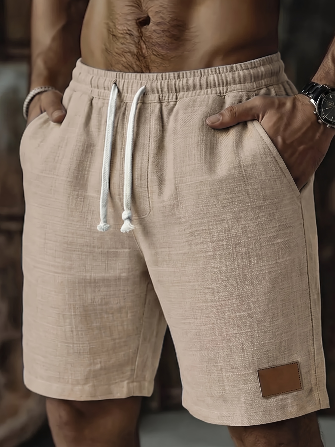 herren-sommershorts mit kordelzug  