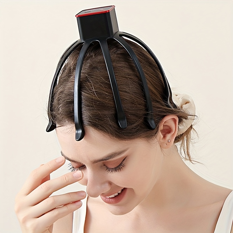 new portable head massager with adjustable octopus claw design, 360° multi-claw vibration for home use 0