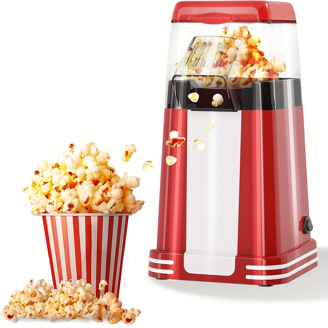 TEMU Retro Hot Air Popcorn Maker, -free Popcorn Machine For , Home & Holiday Gifts