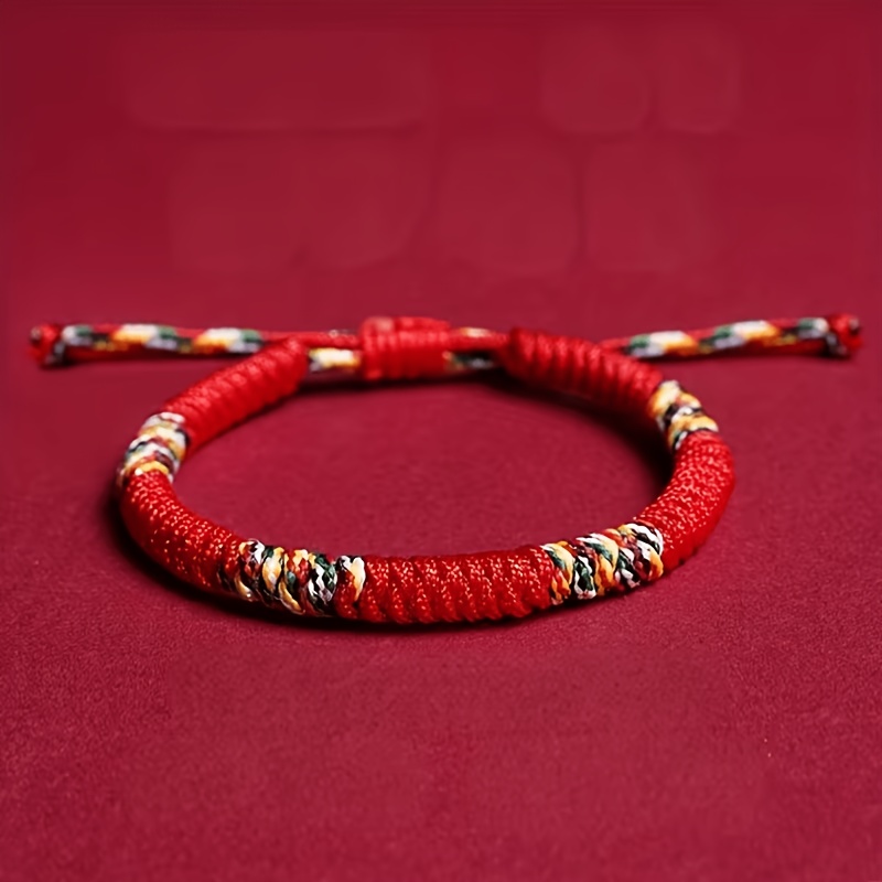 TEMU Pulsera de , Pulsera de Nudo Tibetano Tejida a , Joyería de Ajustable, Regalo Ideal para , , Temporada de Graduación, de Unisex