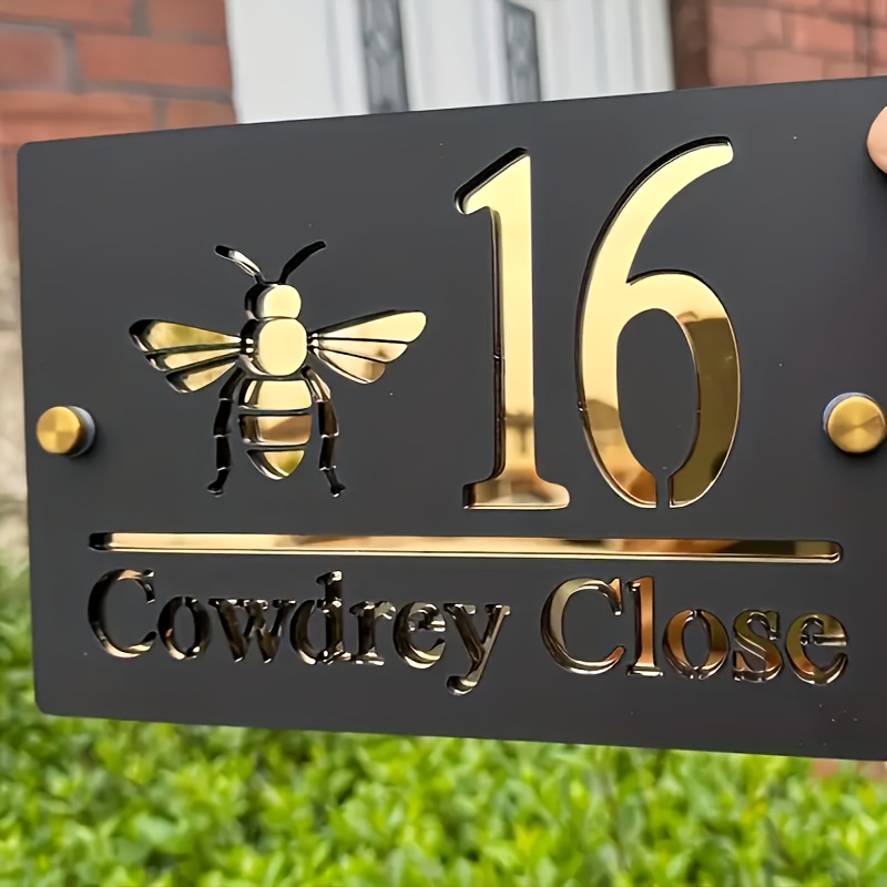 custom acrylic number plate acrylic laser cut metallic texture   style personalized customization