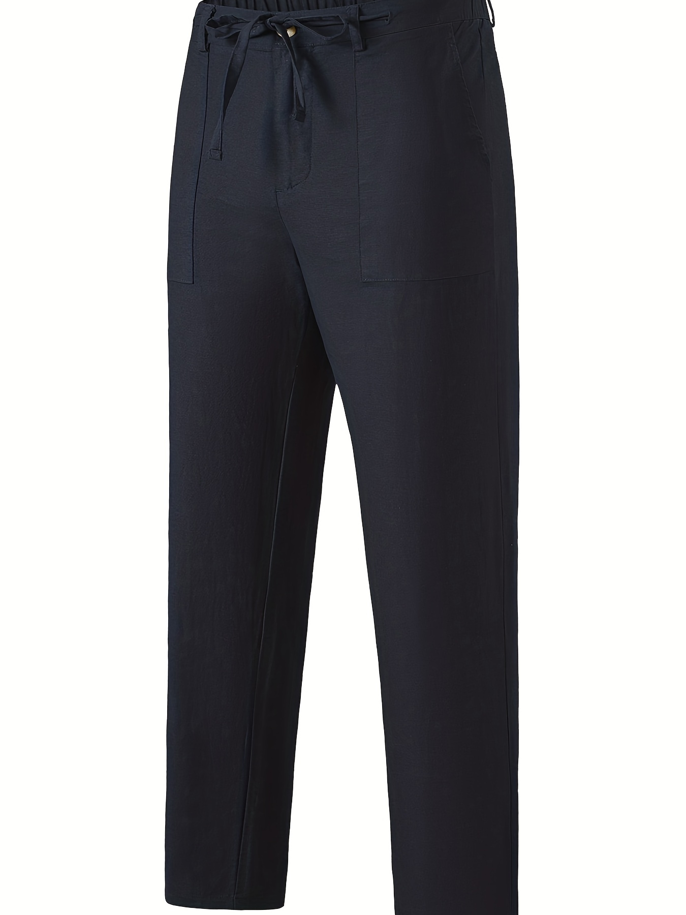 Linen-blend Cargo Pants - Black - Ladies