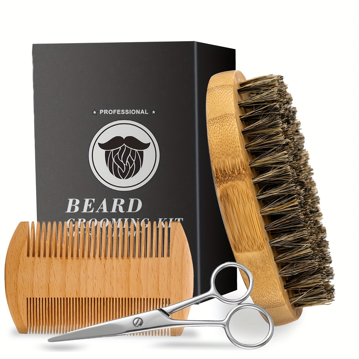 

Nanzhu Beard Care Kit, Men's Beard Trimming Kit, Small Scissors Beard And Nose Hair, Beard Brush Can Comb Beard