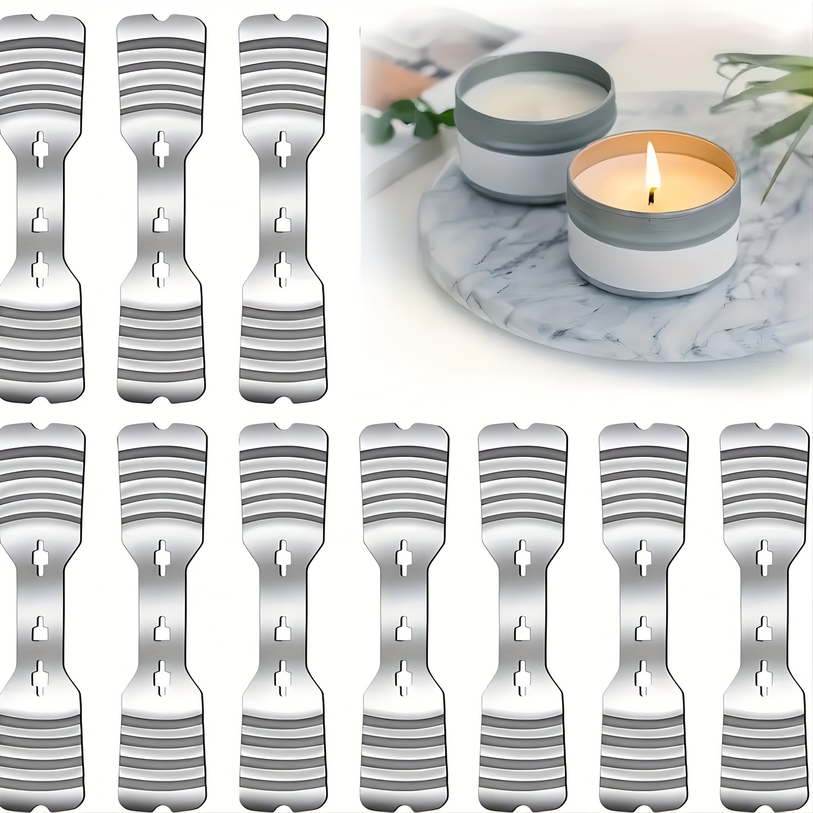 

5pcs/10pcs/20pcs Metal Candle Wick Holders, Upgraded Candle Wick Centering Devices, Silvery Stainless Steel Candle Wick Holder For Candle Making