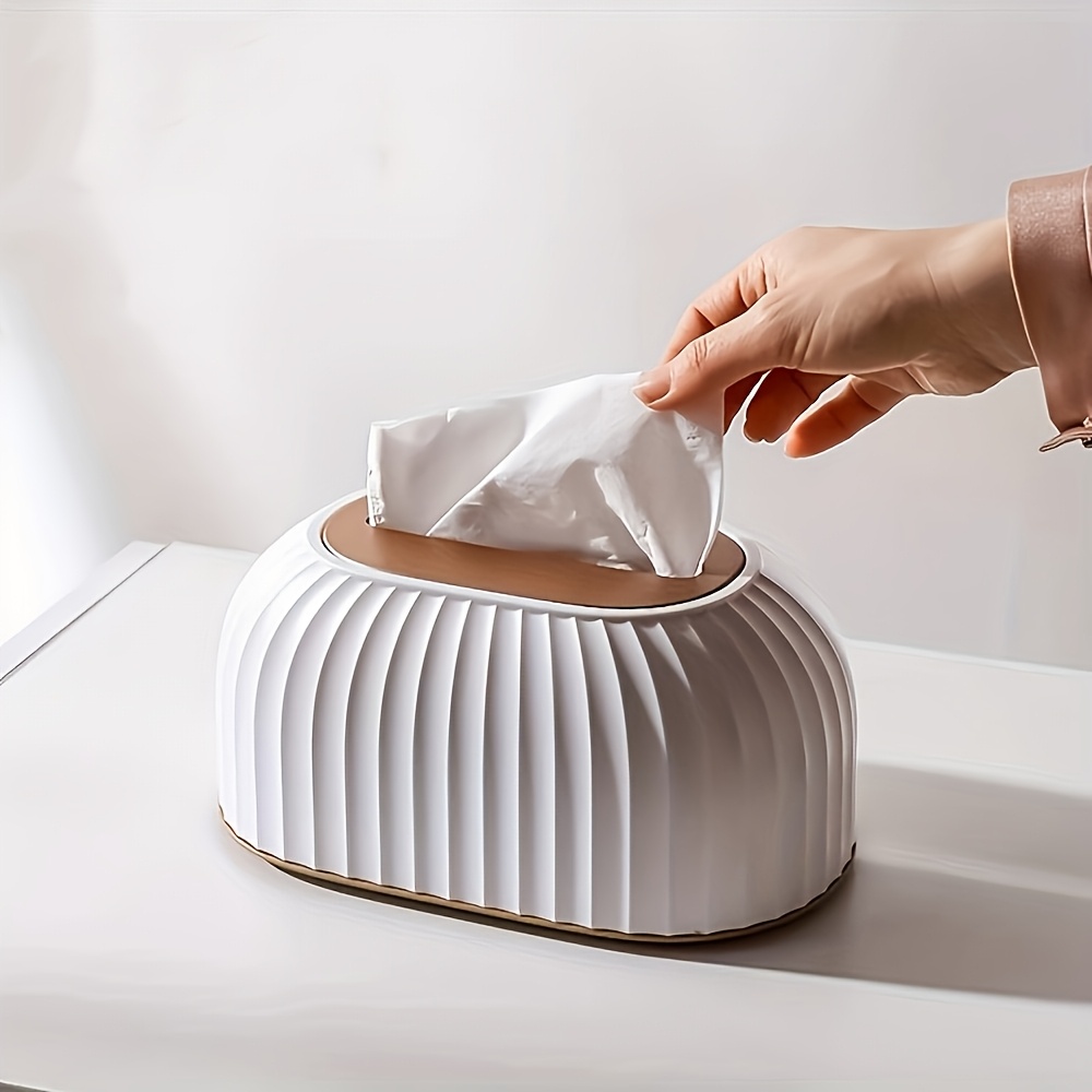 1pc modern adjustable tissue box holder height adjustable organizer with space saving   room bathroom office hotel scandinavian home decor in neutral colors white beige gray black durable plastic construction bathroom accessory sleek style     decorative accessory interior designers Product details 4