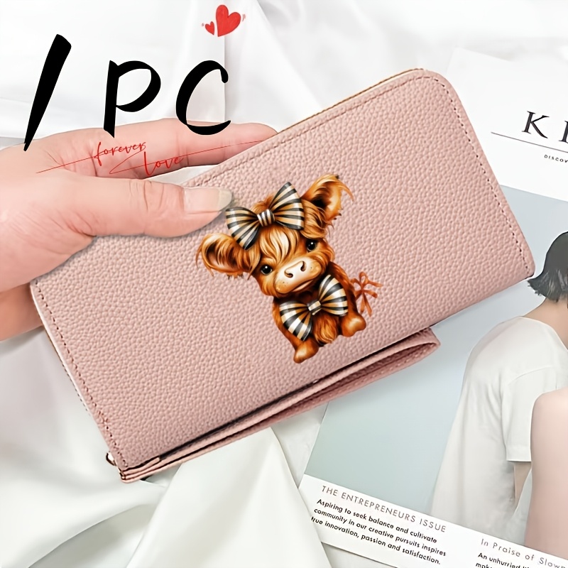 TEMU Highland Cow Wallet, Long Women's Credit Card Holder, Clutch, Casual And Versatile, Suitable For Daily Use Or As A Gift For