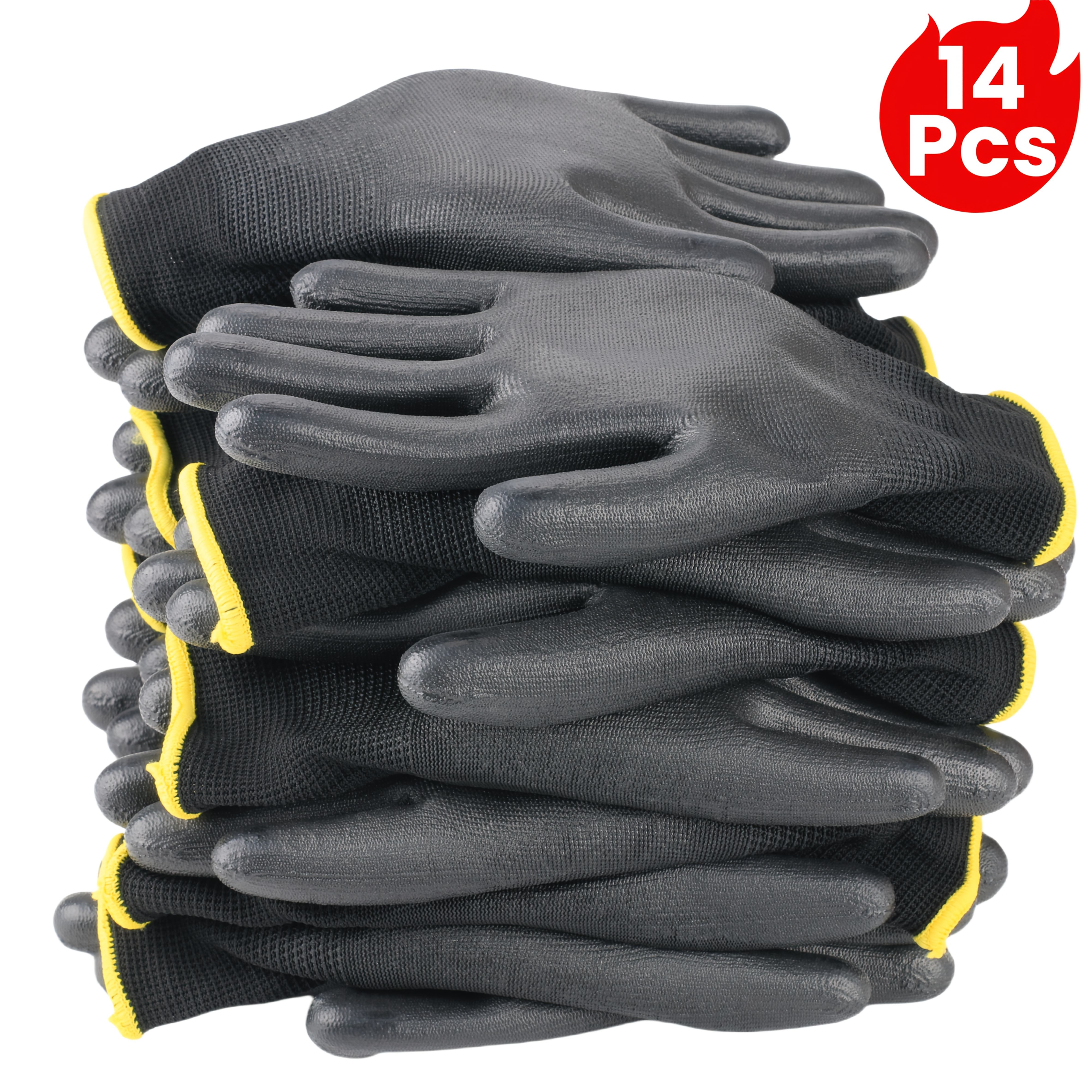 

14-pack Garden Gloves, Polyester, Non-slip, For Outdoor & Indoor Gardening, Construction, Woodworking, Fit With Knit Wristband, Tear Resistant, Hand Wash