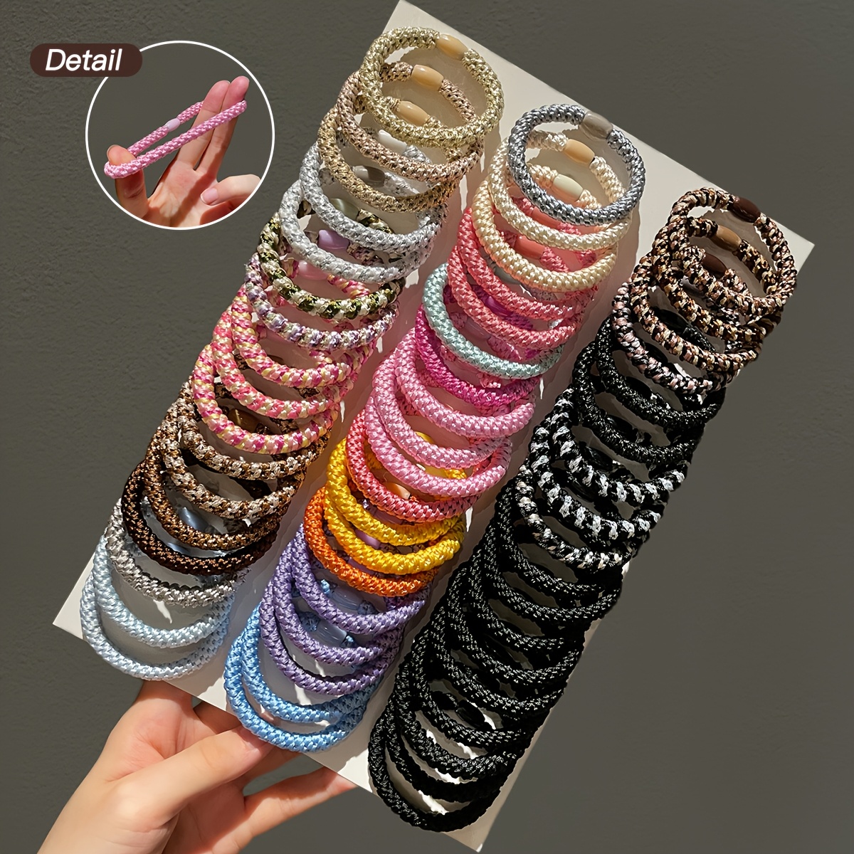 3/12/18pcs Random Style Women's Hair Ties, Multiple Colours