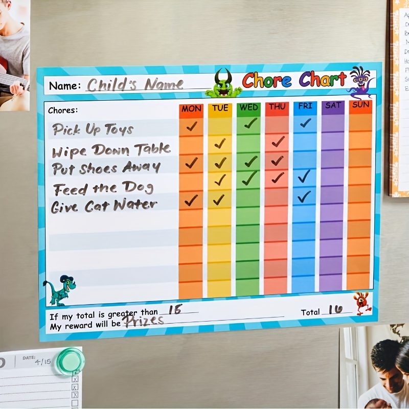 

Monster Sticker Chore Chart: Wall-mounted, Pvc Material, Design For Home