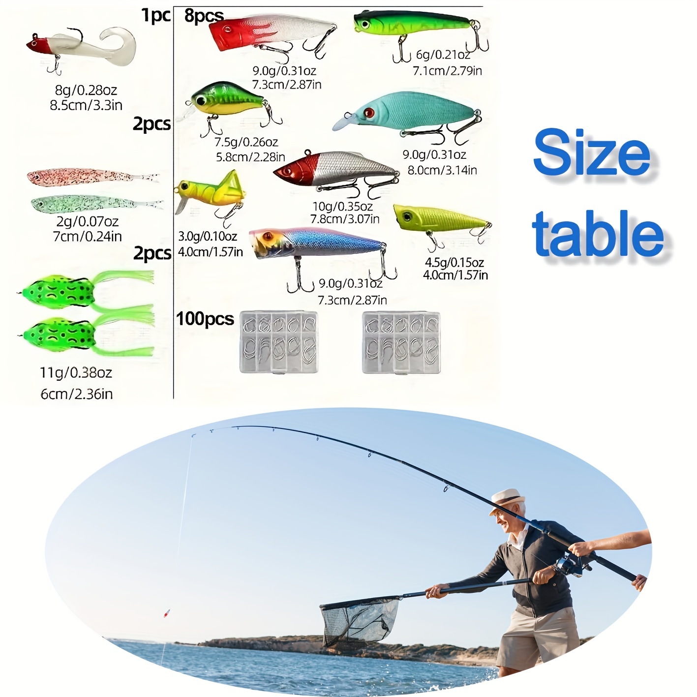 Mixed Color Fishing Lures Kit Image 13