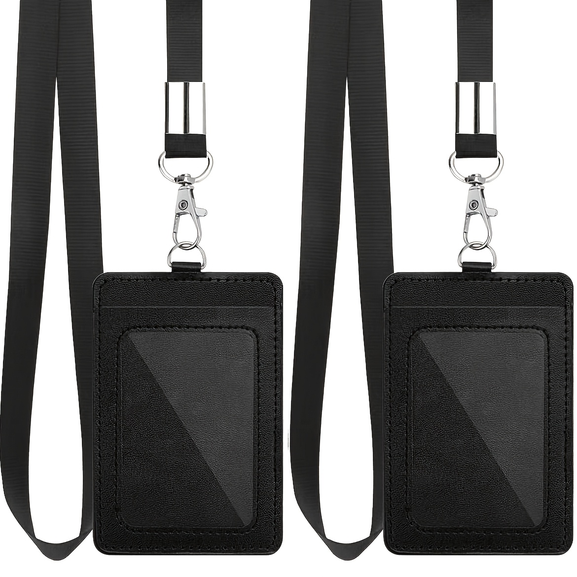 Image of 2d 2 Sets Of Card Holder Sets With Lanyards, Including 2 Card Sleeves, 2 Metal Lobster Clasp Lanyards Badge Card Holders, Suitable For Students, And Doctors