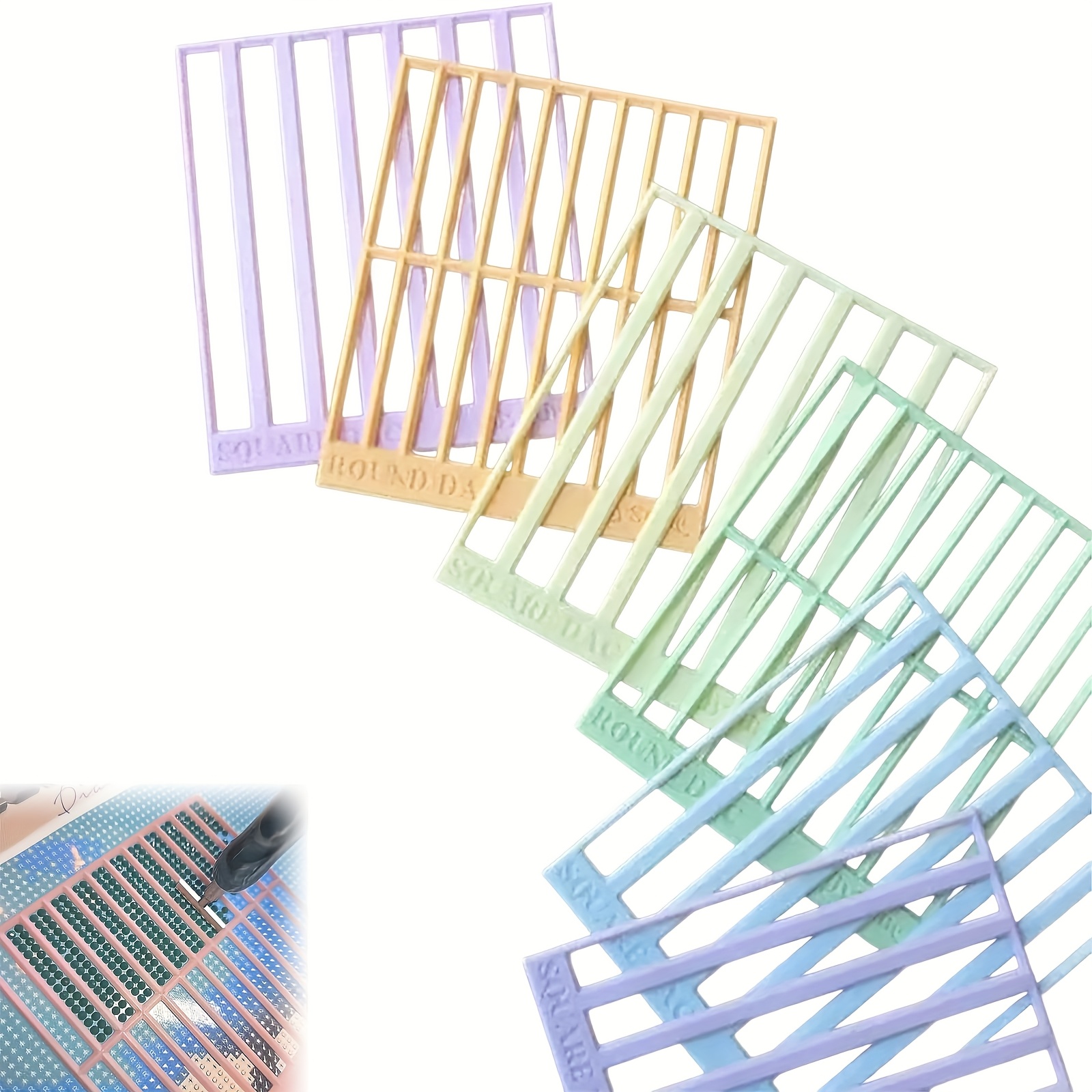 TEMU 5/10 Ruler, Ruler Diamond Point Diamond Alignment Tool, Diy Diamond Drawing Tool, Suitable For Full Diamond Or Partial Set