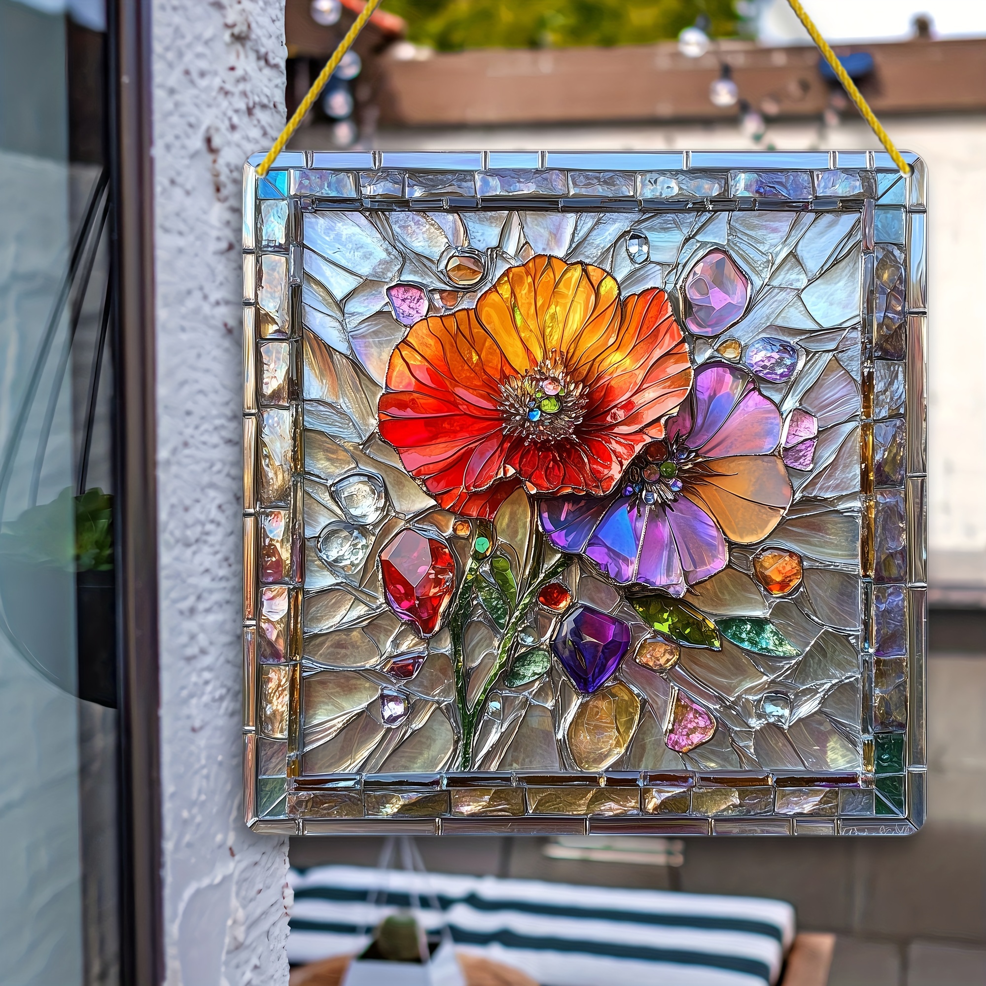 Pressed Flower Stained Glass Sun Catcher top