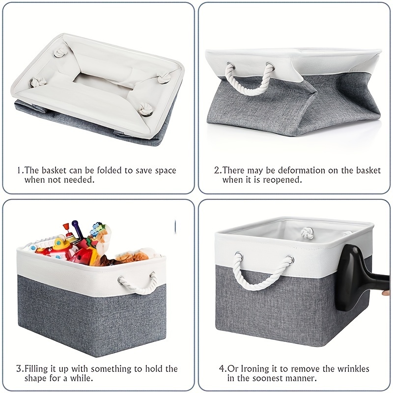 Gaorui Aufbewahrungsbox Aus Stoff – Faltbar, Mit Griffen, 27x27x28 Cm, Ideal Für Zuhause Oder Büro