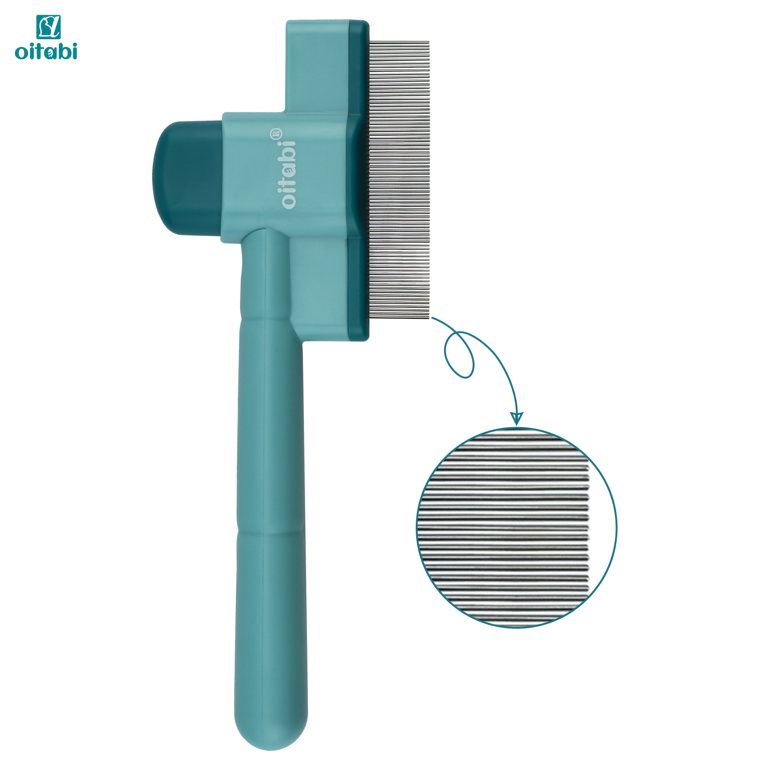TEMU Peigne Oitabi 1/2 pièces pour Chiens et Chats avec Bouton de , Peigne à Dents Fines pour Toilettage, Massage et Élimination des Puces et Poils,