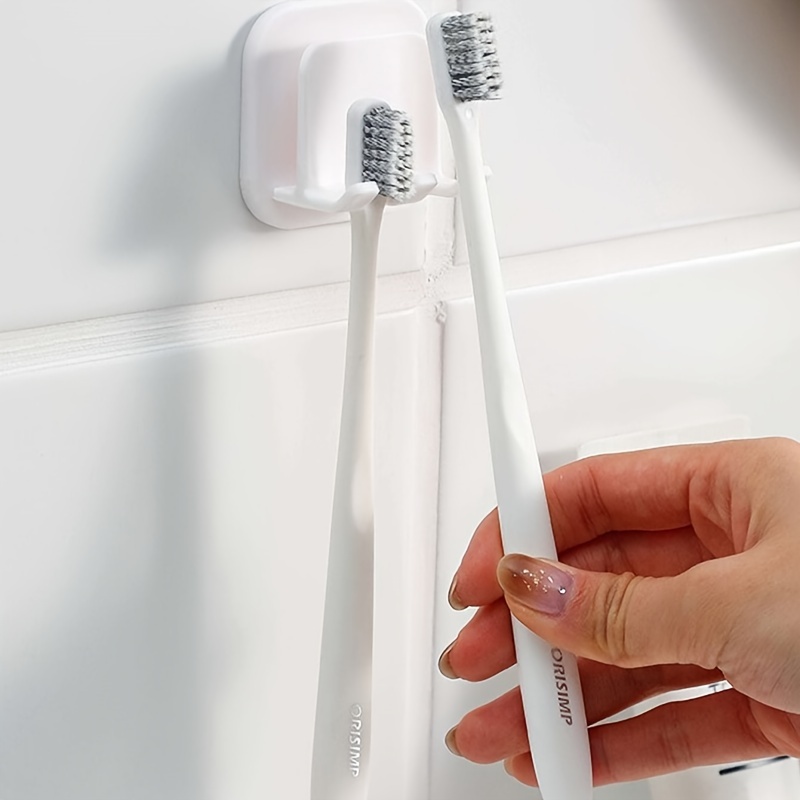 

Non-perforation Toothbrush Holder: Wall-mounted Storage Rack For Toothbrushes And Mouthwash Cups