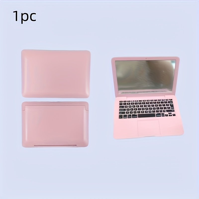 TEMU 1pc Creative Mini Laptop With Small Mirror, Makeup Mirror, Mirror, Decorative Ornament, Portable And Foldable, Ideal For And About During And Travel