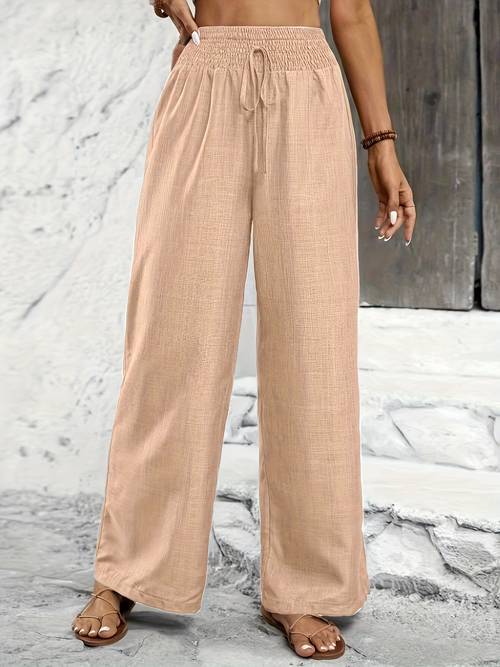 pantalon décontracté coupe droite à nœud torsadé couleur de qualité supérieure