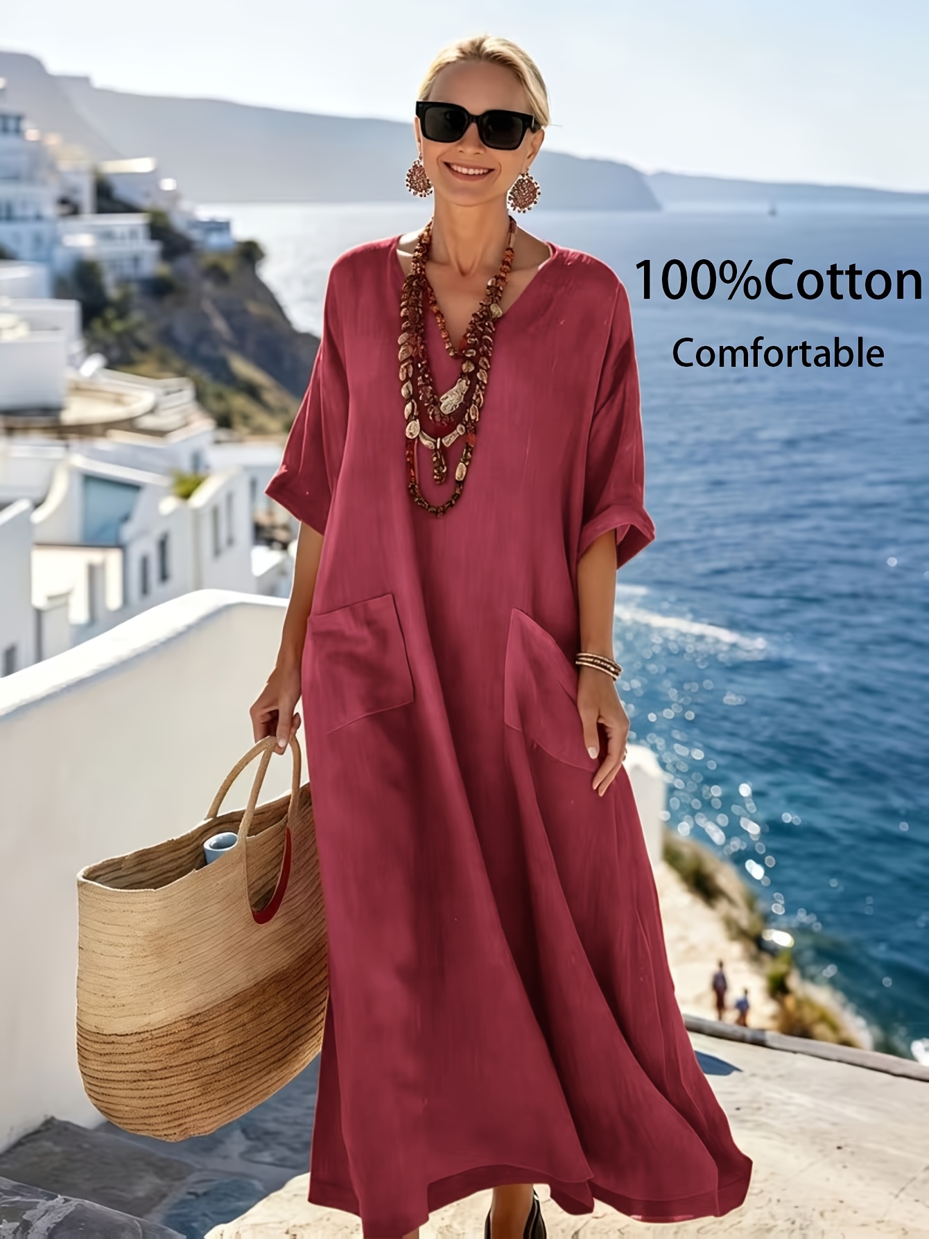 cut of a dress Off White Embellished Cotton Dress main image 1