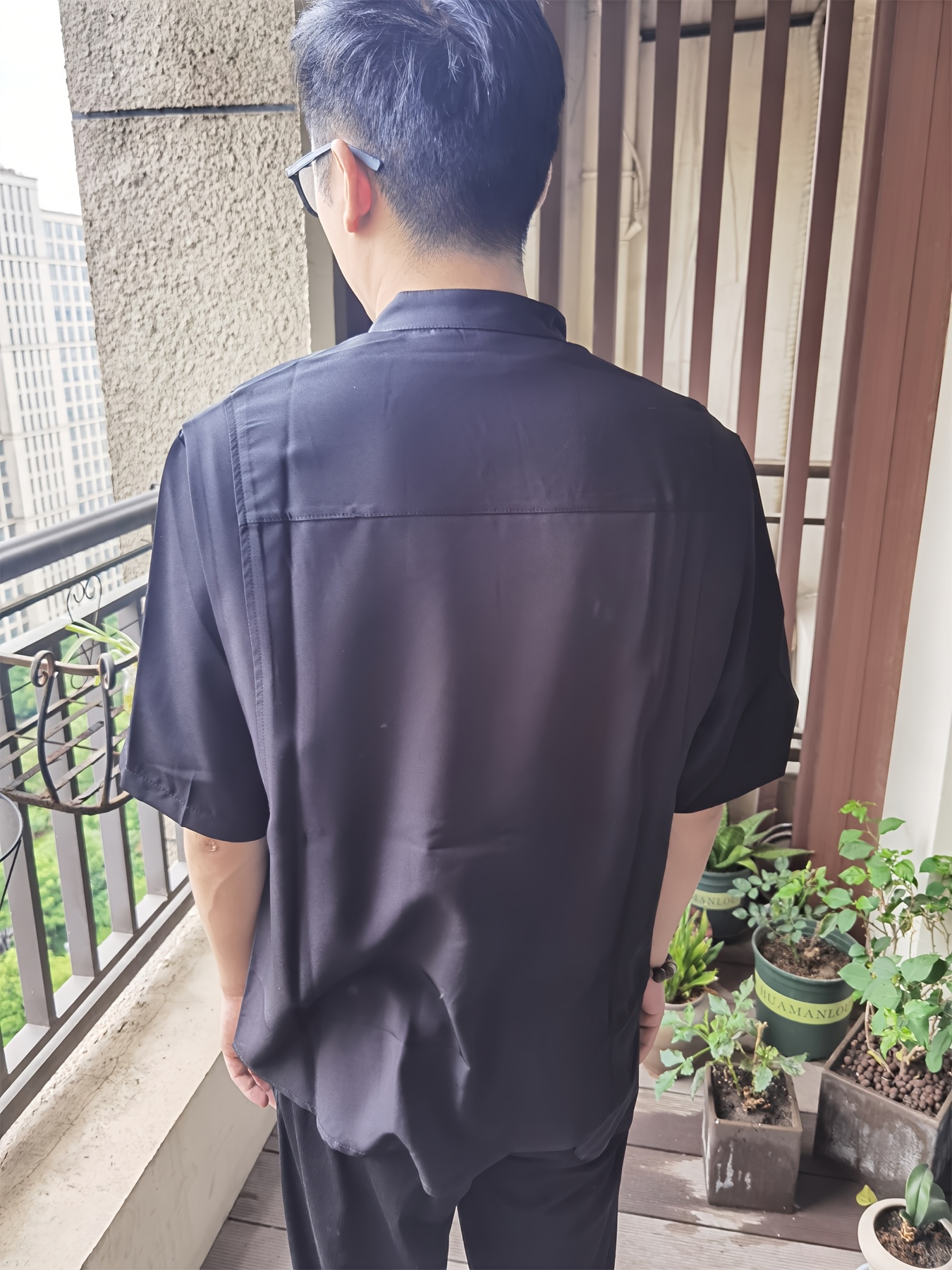 Men'S Vintage-Inspired Breathable Short Sleeve Shirt with Stand Collar & Zipper Front - Lightweight Casual Summer Blazer for Casual Attire, Black Pants & Accessories, Vintage Shirt