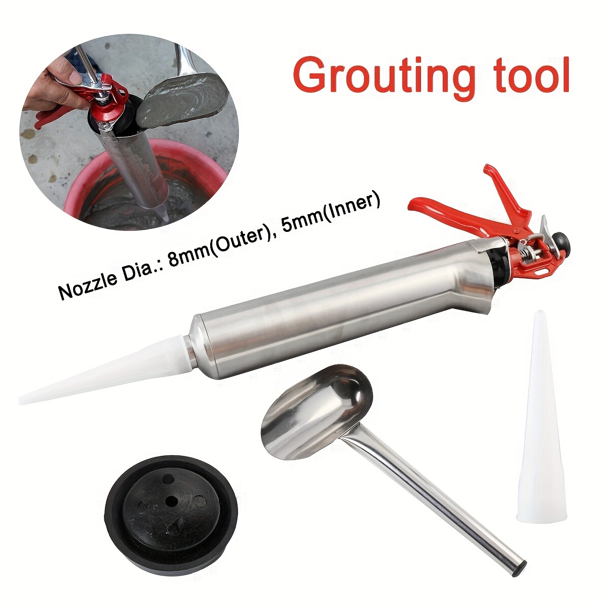 Stainless Steel Joint Gun For Mortar, Sprayer Tool For Brick Tips And Tiles, Hand Mortar Pump Concrete Sprayer, Joint Sprayer Mortar Press Mortar Sprayer