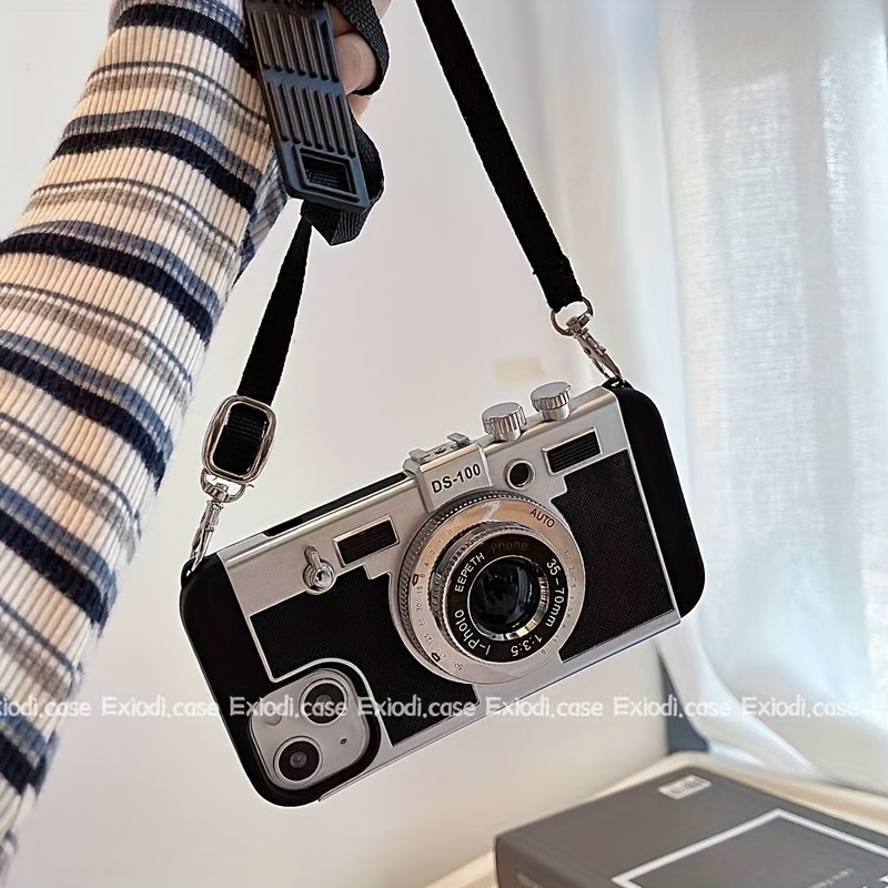 

New 3d Retro Nostalgic Camera Phone Protective Case With Crossbody Strap Cute Holiday Gift For High Shell Suitable For Apple Phone 11/12/13/14/15/16