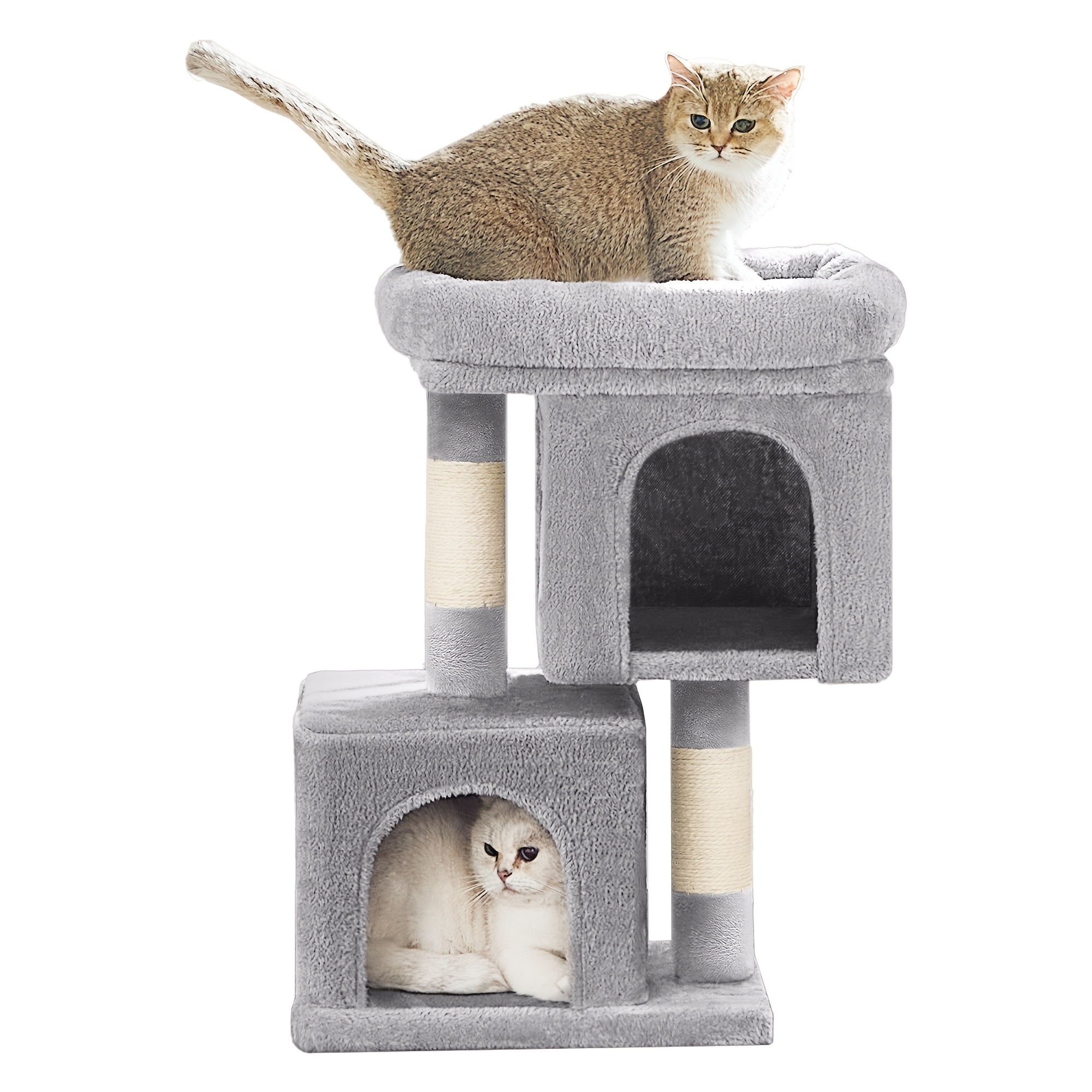 Small Scratching Post, 67cm Cat Tree, Kitten House For Cats Up To 3kg, Large Platform, Sisal Posts