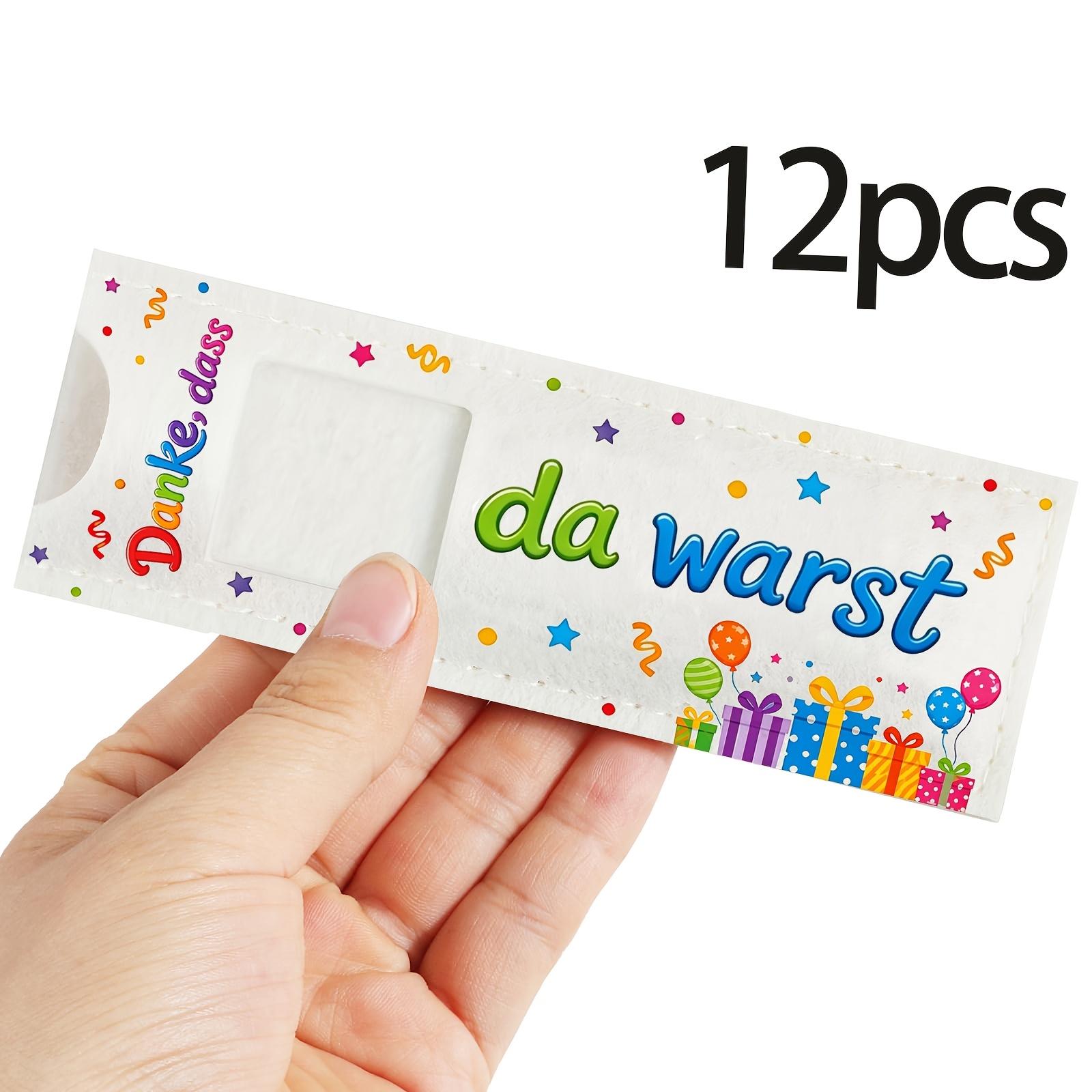 TEMU 12-piece Felt Party Favor Box Set, Chocolate Bar Packaging Boxes Printed With The German " Du Da Warst", Thank You Gifts, Suitable For Birthday