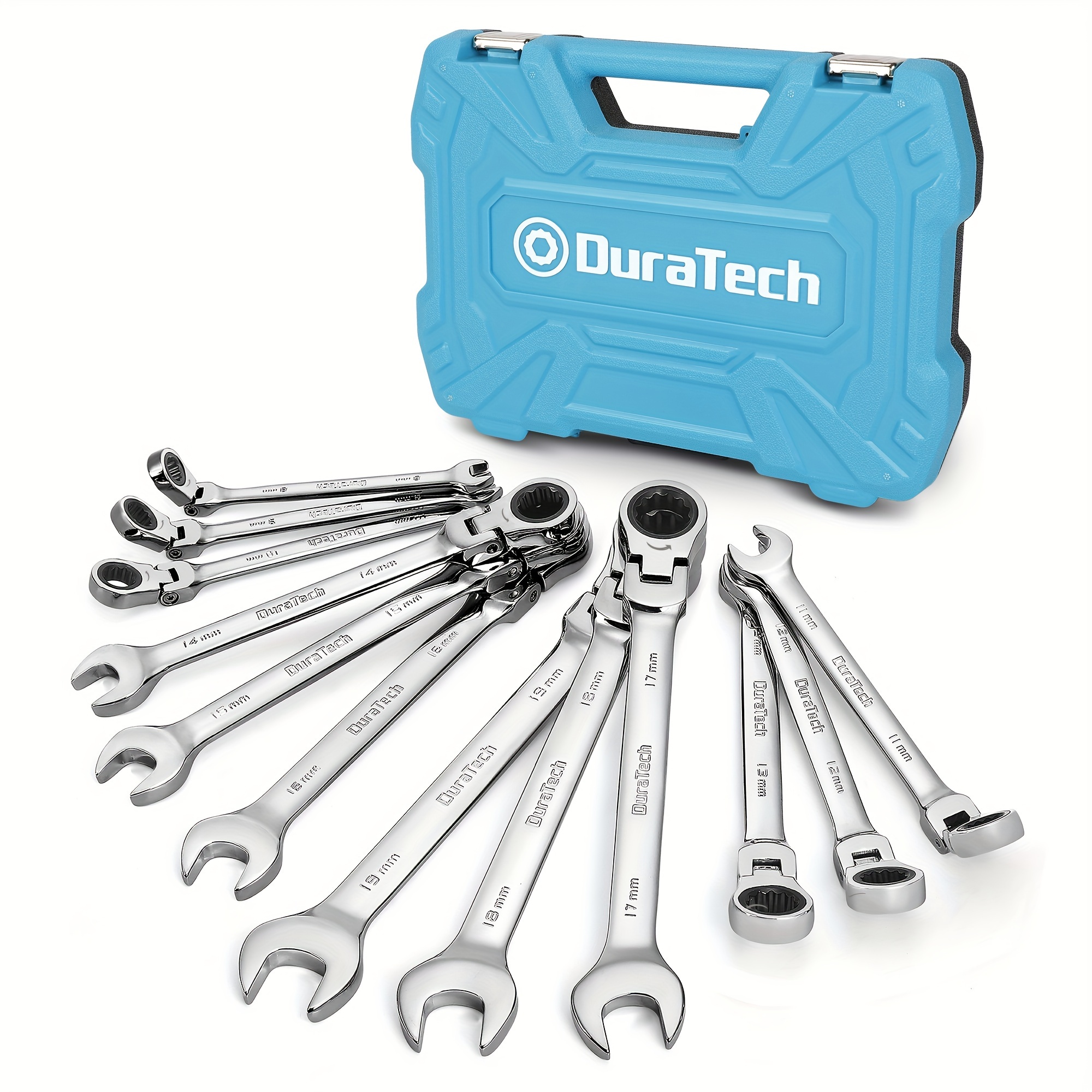 

Duratech 12-piece Flex-head Ratcheting Combination Wrench Set, 72-tooth, Metric, 8-19mm, Cr-, Organized In Storage Case