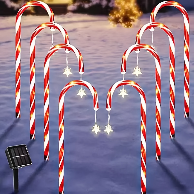 TEMU Christmas Solar Lights 5pcs 48cm Warm White Led Light Suitable For Garden Holiday Decoration Ambient Light Gift