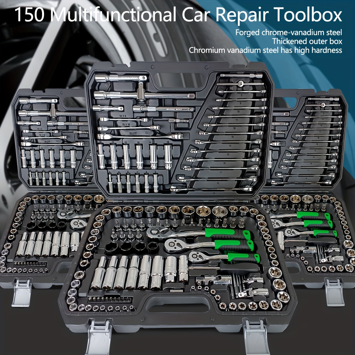 

150pcs Toolbox Set, Fast Ratchet Wrench Set, Socket Group Bit Set, Industrial-grade Toolbox, Auto Repair Tool Set, Maintenance Tools Suitable For Engine Repair